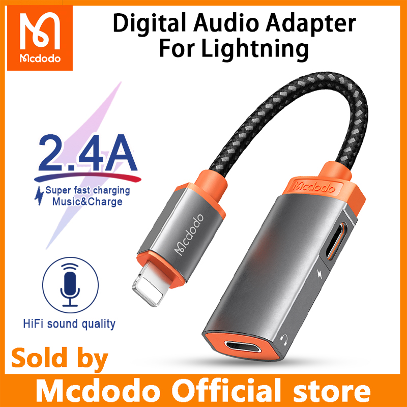 Mcdodo Cable Adapter for Lightning To For Lightning For iPhone 13 12 11 X 8 7 Plus Earphone Cable Audio Cable Charging Calling Data music