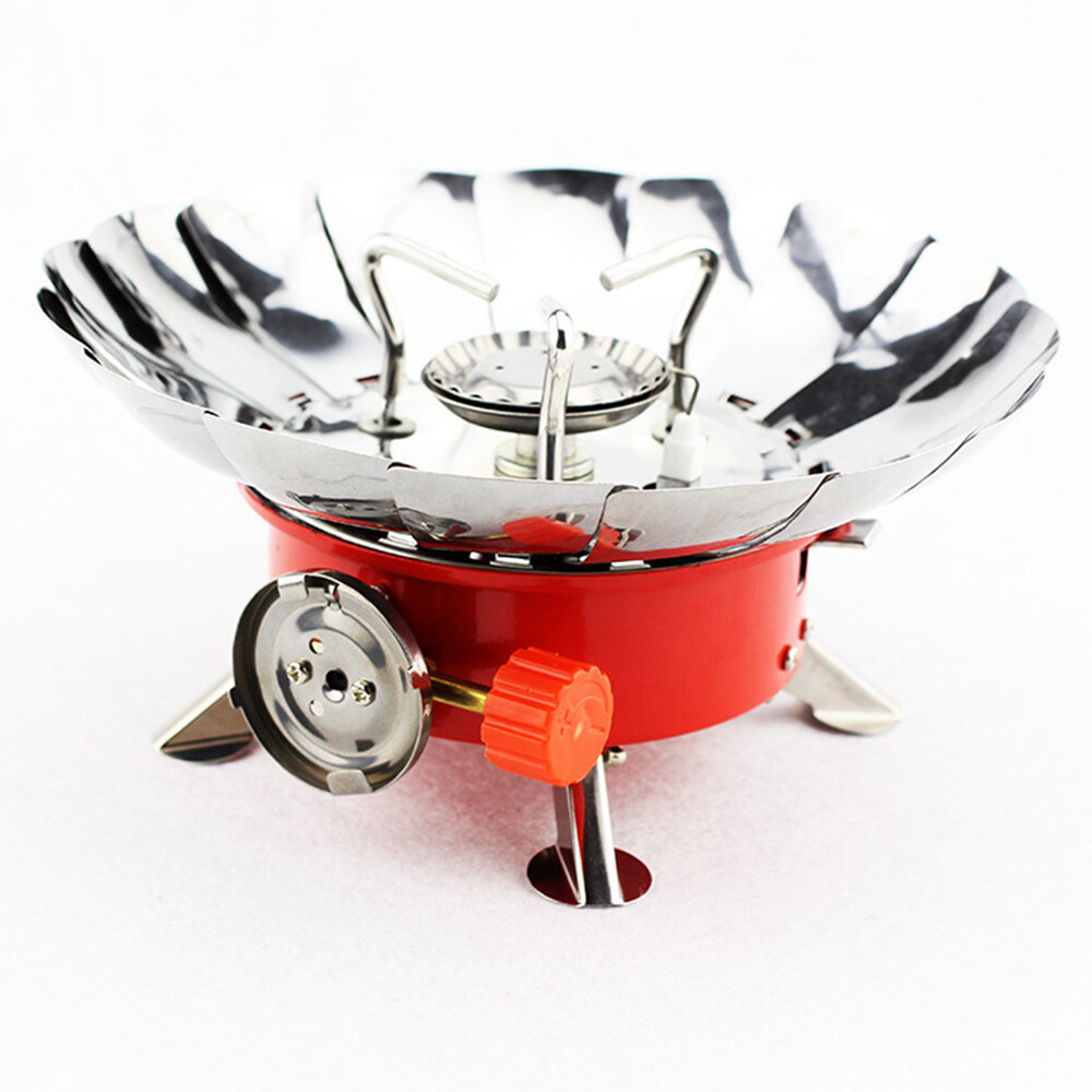 Sentexin Portable Windproof Camping Stove Stainless Steel Outdoor Gas Burner for BBQ/Fishing/Picnic