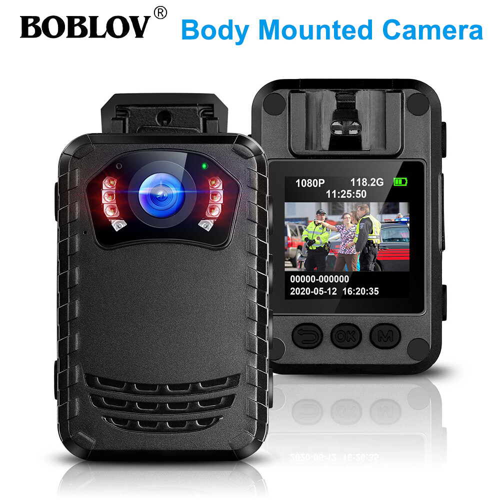 【Optional Gift】BOBLOV N9 1296P Police Mini Body Worn Camera Security Guards Video Camcorder Night Vision Recorder 165° Wide Angle with Stealth Mode,Playback
