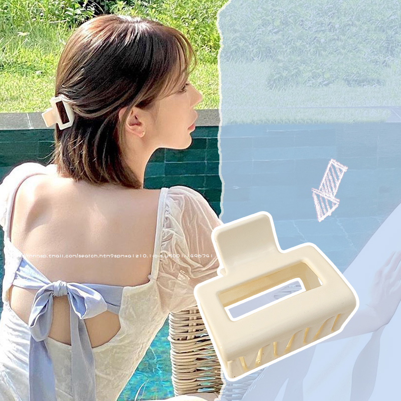 FINE TOO Korean Jelly Hair Clamp Shower Crab Square Hair Clip Colorful Girls Acrylic Shark Clip Women Headdress Hair Accessories