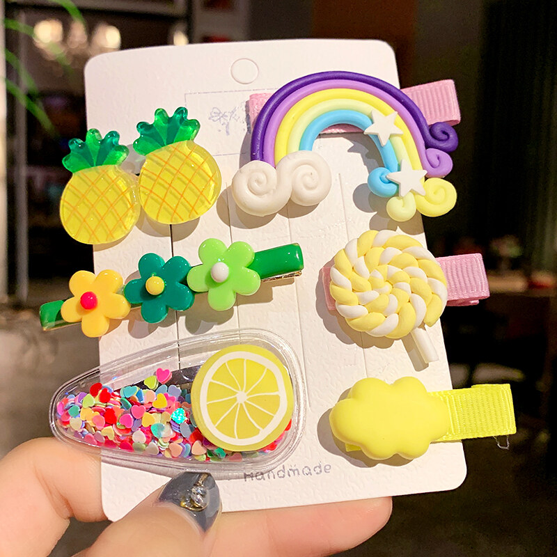 FINE TOO Korean Fashion Macarons Color Cross Flower Hairclip Geometric Matte BB Hairpin Sweet Girls Jewelry Accessories