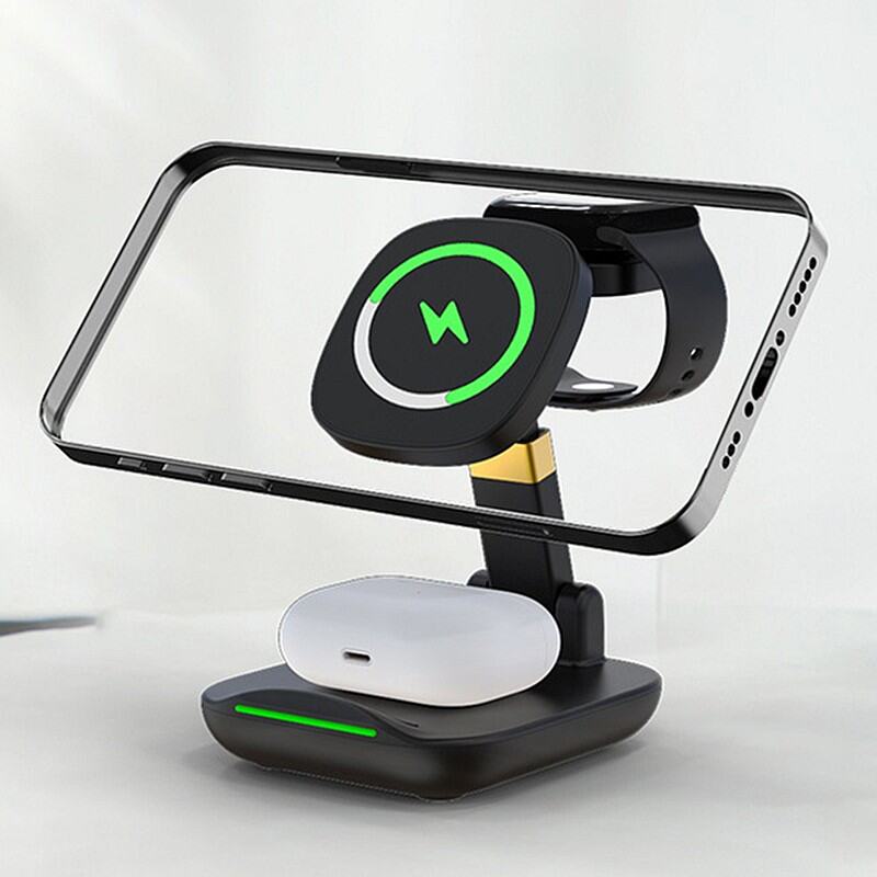 Apple 14magsafe Magnetic Sucker Wireless Charger Iwatch8 Three-in-One Dedicated Iphone13 Fast Charging Bracket