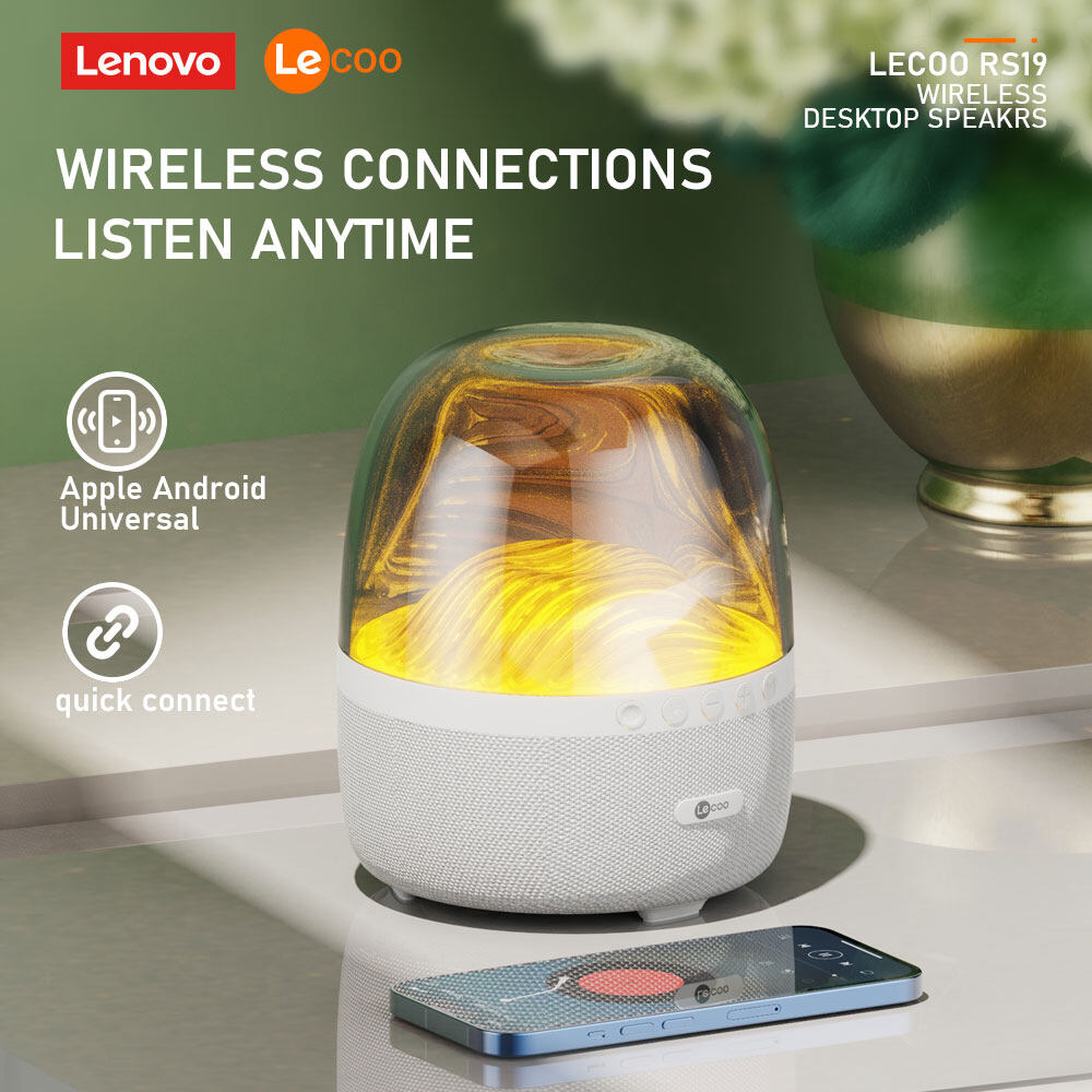 LECOO RS19 Wireless Bluetooth Speaker Multimedia Speaker 360° Surround Stereo Balanced Seven Lighting Effects Four Playback Modes Touch Button and Long Battery Life for laptop desktop TV mobile phone