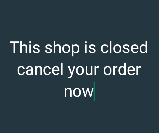 Cancel order NOW