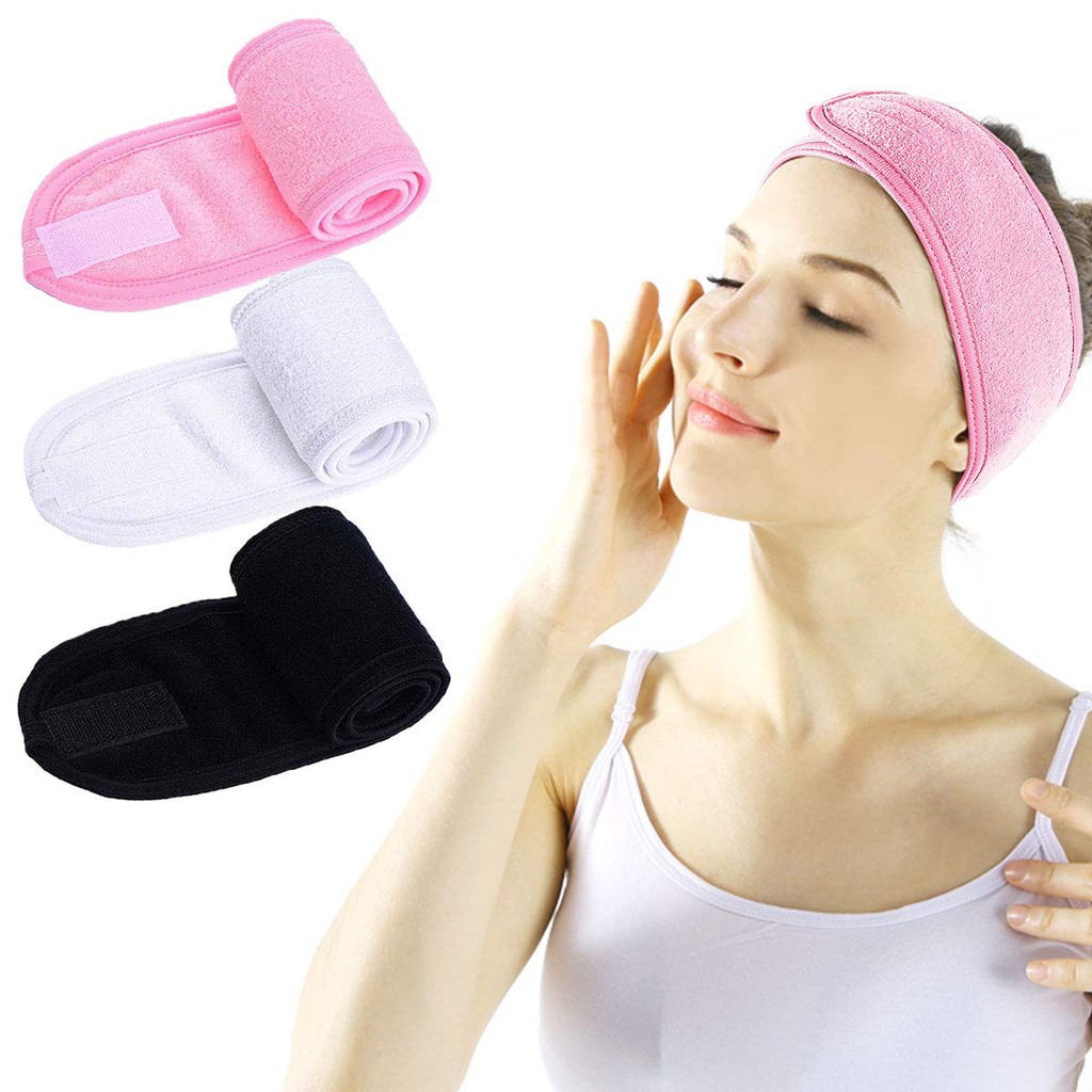 1PC Women Adjustable Makeup Toweling Hair Wrap Head Band Soft Adjustable Salon SPA Facial Headband Hairband YDEA ZenababyShop