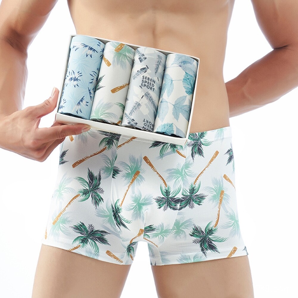 4 Pcs Men's Boxers Soft Microfiber Plus Size Men Boxer Underwear Ultra Thin Breathable Men Briefs Panties