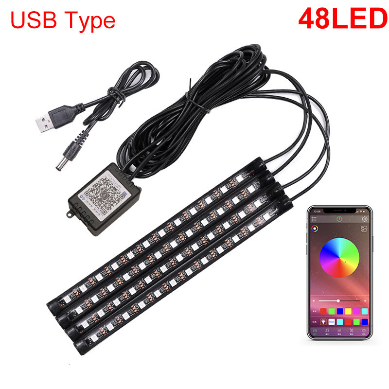 Car Accessories Atmosphere Light Auto Ambient Lamp Remote/APP Control 12V Car Light Interior
