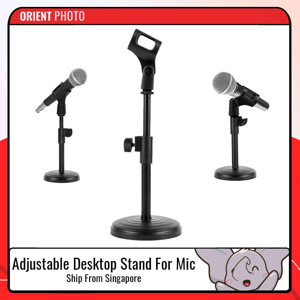 eDSLRs Adjustable Desktop Table Mic Stand with Round Base for Live or Zoom Meeting