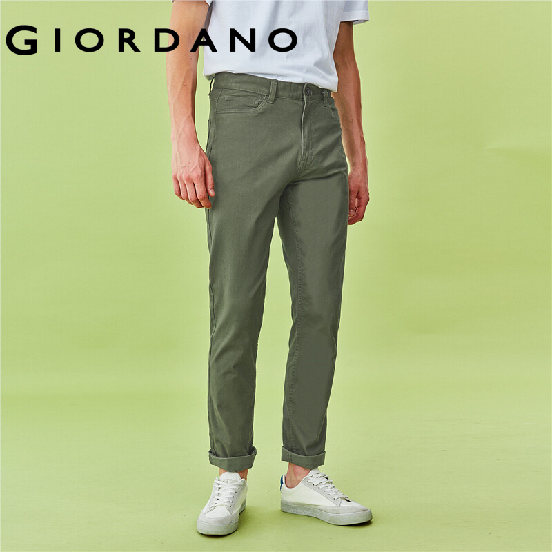 Giordano Men Pants Mid-Rise Button Closure Zip Fly Denim Jeans Classic Multi-Pocket Solid Pants For Men Free Shipping 01118027