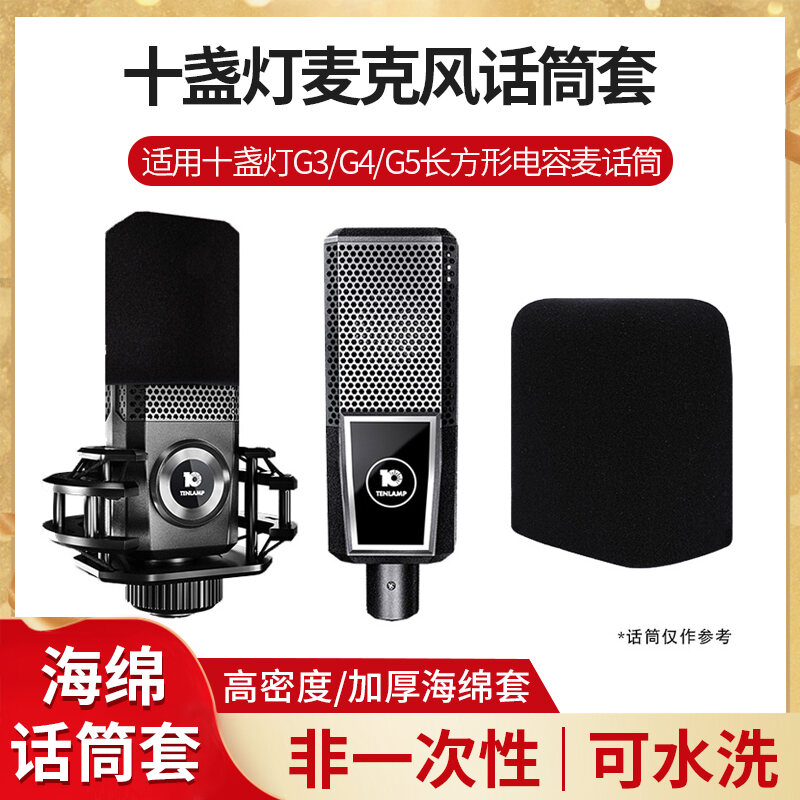 Tenlamp G3 Microphone Cover G4 Condenser Mic Anti-Spray Microphone Cover G5 Microphone Sponge Cover Square Microphone Case