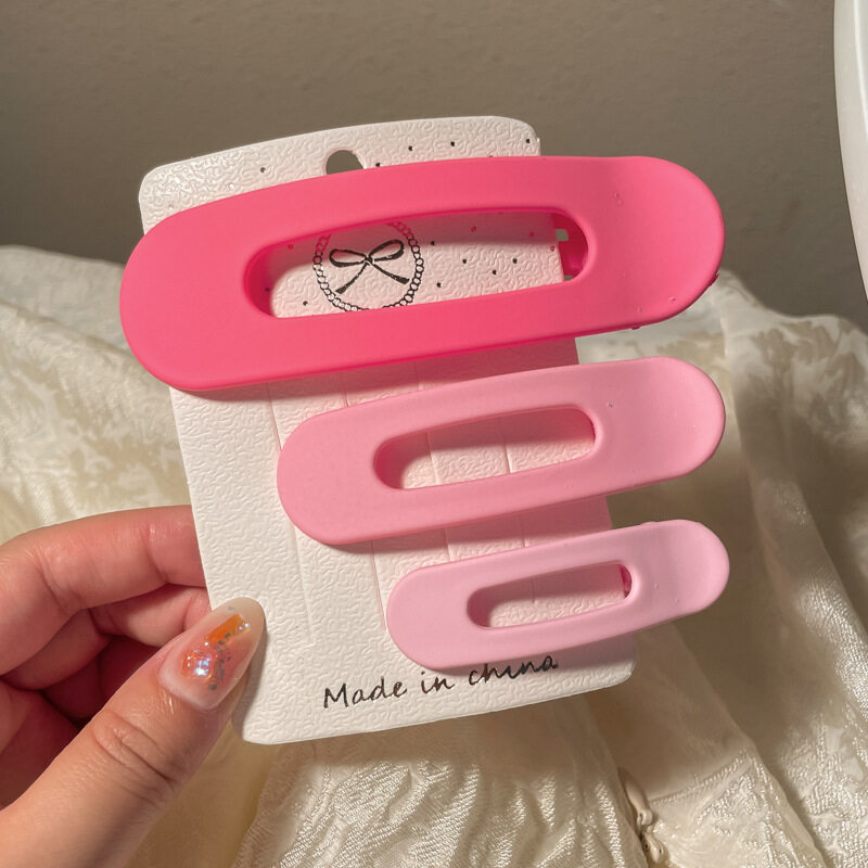 FINETOO Hot Sale New Korean Heart-shaped Pink Hair Clip Set for Women's Decoration