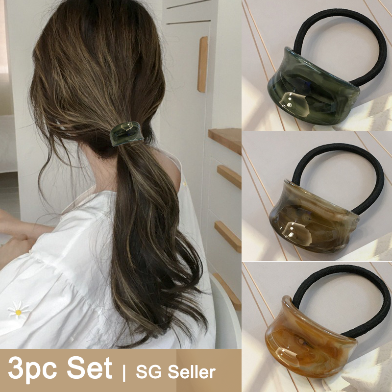 [SG NEW] Translucent Resin hair tie ponytail tie elastic tie | Minimalist elegant simple everyday hair tie ponytail ties | Hair bun elastic ties, Dress Up
