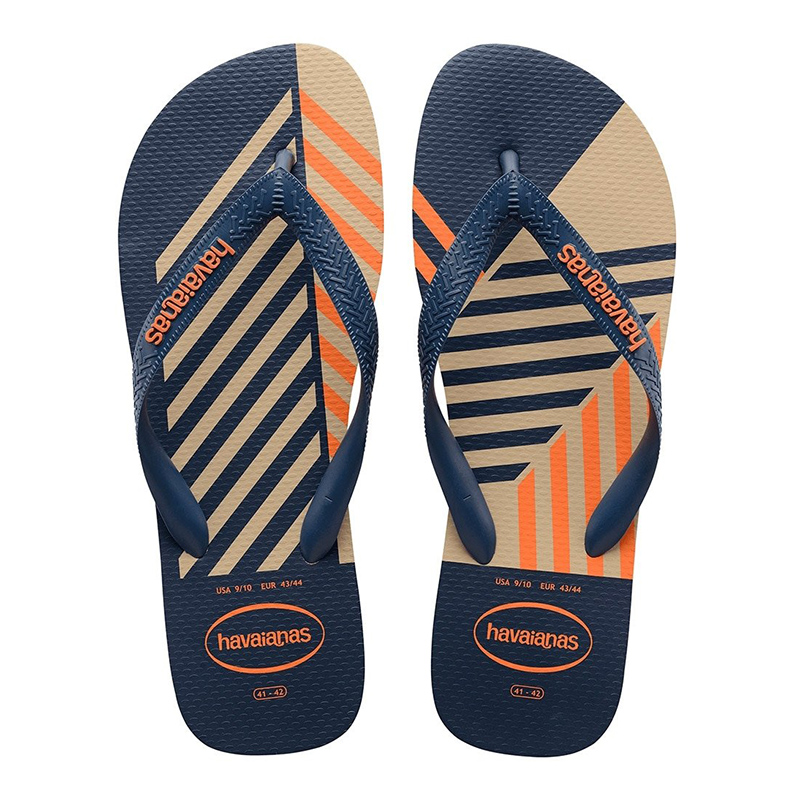 [BY SCHUMART] Havaianas Men Top Trend Sand Grey/Indigo Striped Flip Flops