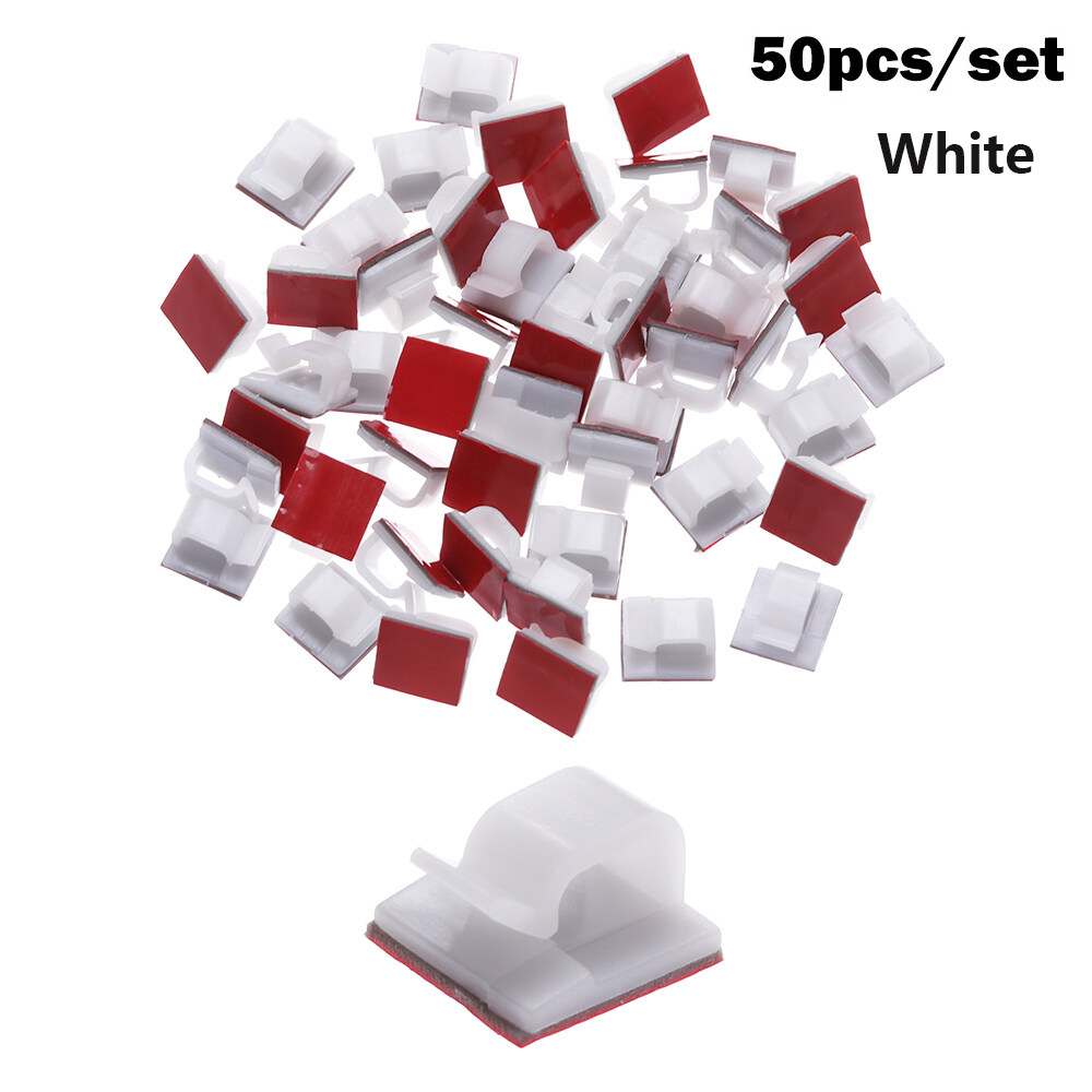 50pcs Driving Recorder Cable Holder Fixer Clips Wire Organizer Adhesive Charger Cord Management Car GPS Clamp