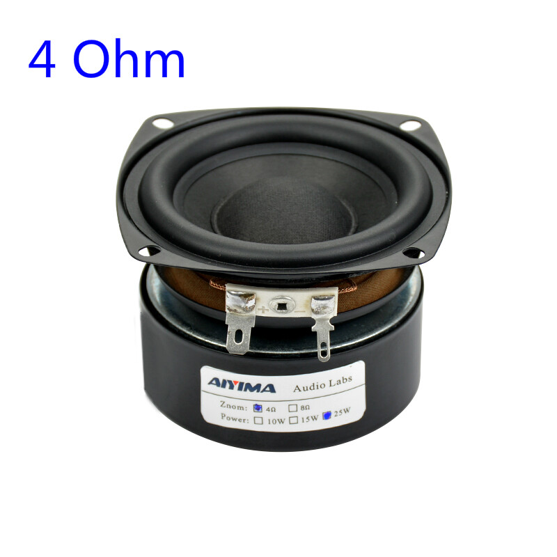 AIYIMA 1Pcs Subwoofer 3 Inch 25W HiFi Subwoofer Speaker 4Ohm 8Ohm Woofer Audio Bass Loudspeaker Square DIY