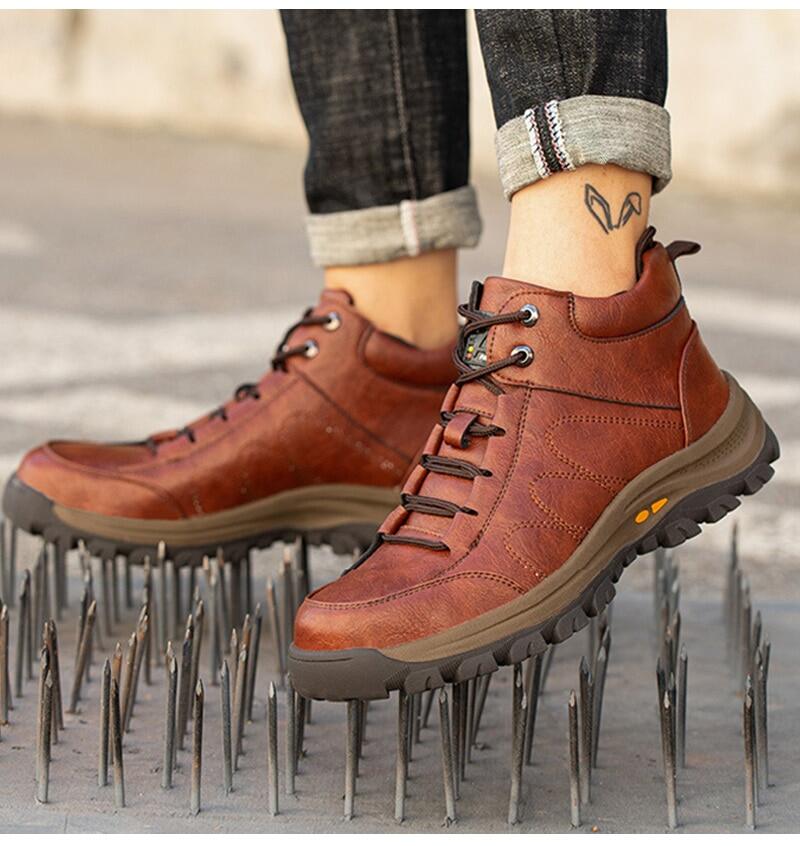 Male Safety Shoes Work Boots Steel Toe Shoes Safety Boots Work Shoes Puncture-Proof Work Sneakers Leather Men Boots Winter Shoes