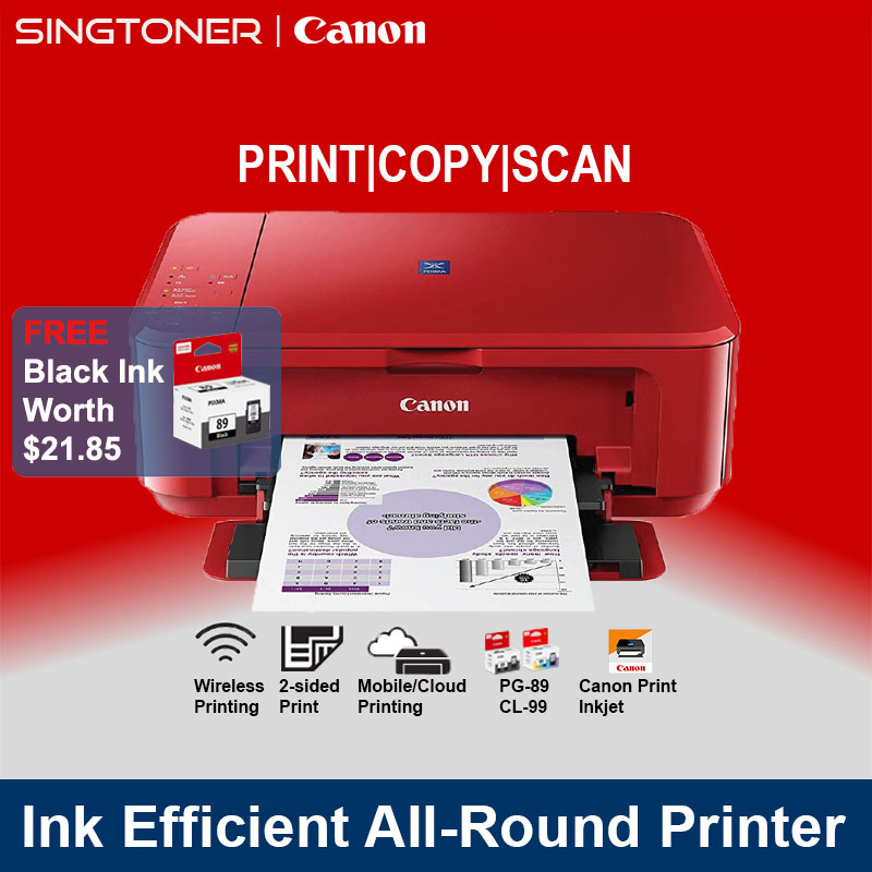 [Local Warranty] Canon PIXMA E560 / E560R Advanced Wireless All-In-One with Auto Duplex Printing  Colour Inkjet Printer E-560R E-560 e 560 colour printer color inkjet printer color printer ink tank pr