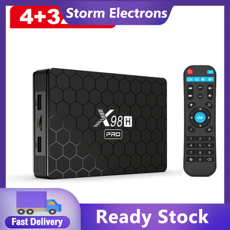 SE Smart Tv Box Android 12 X98h Pro Quad Core 4k Media Player 2.4g 5g Wifi Bluetooth-compatible 5.0 Vp9 Profile 2 Decoder