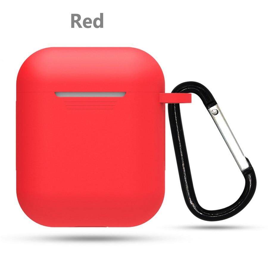 Silicone TPU Bluetooth Wireless Earphone Case Protective Cover Skin Accessories for Apple Airpods 1/2 Charging Box with Hooks