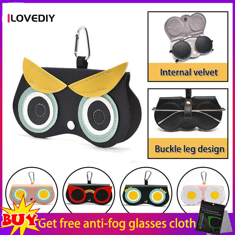 Cute Portable Glasses Case Ins Sunglasses Clip Storage Bag Protective Cover Glasses Bag Ornaments