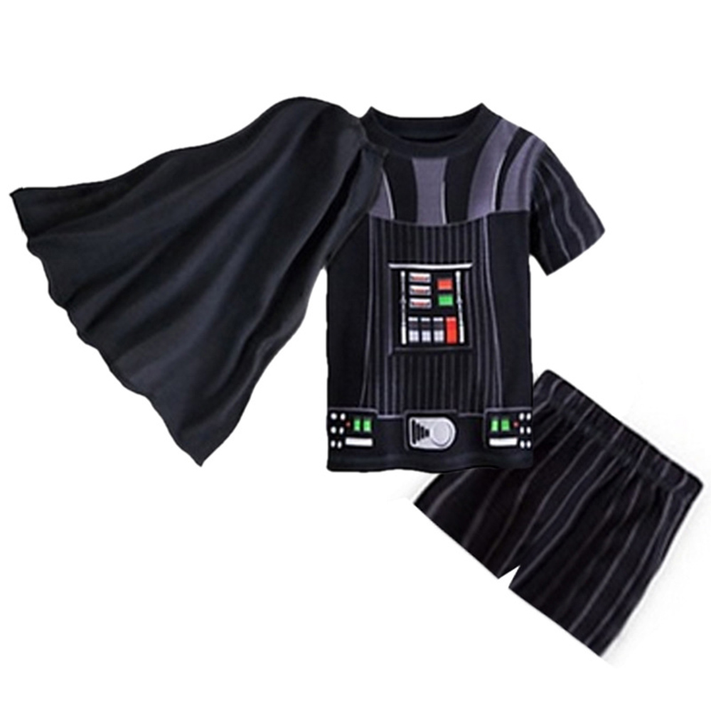 Summer Kids Boys Clothing Set Superhero Supermans Spiderman Ironman Bat-man Holk Captain America Print T-shirts + Short Pants Children Clothes Suits Sleepwear For Boy High Quality Age 1-8 Years