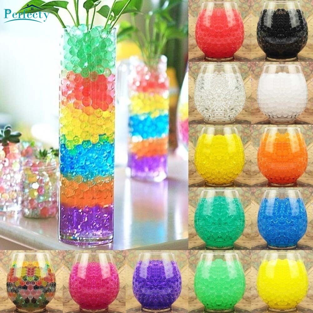 300pcs Water Plant Soil Flower Jelly Crystal Soil Mud Pearls Gel Beads Balls Home Vase Decor