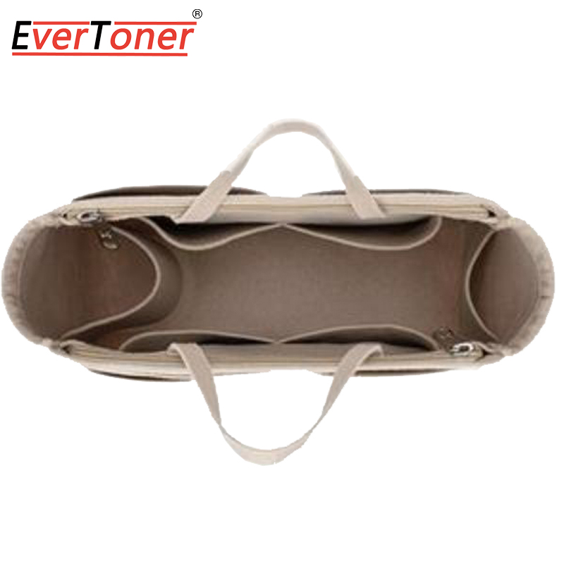 EverToner Insert Bag For Longchamp Women Makeup Organizer Felt Inner Bag liner Travel Organizer Portable Cosmetic Bag Shaper