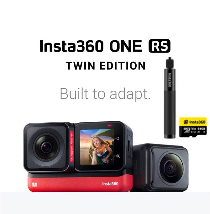 Insta360 One RS Twin Edition Camera FREE Selfie Stick+Sandisk Extreme 64GB SD Card Singapore Seller Ready Stocks