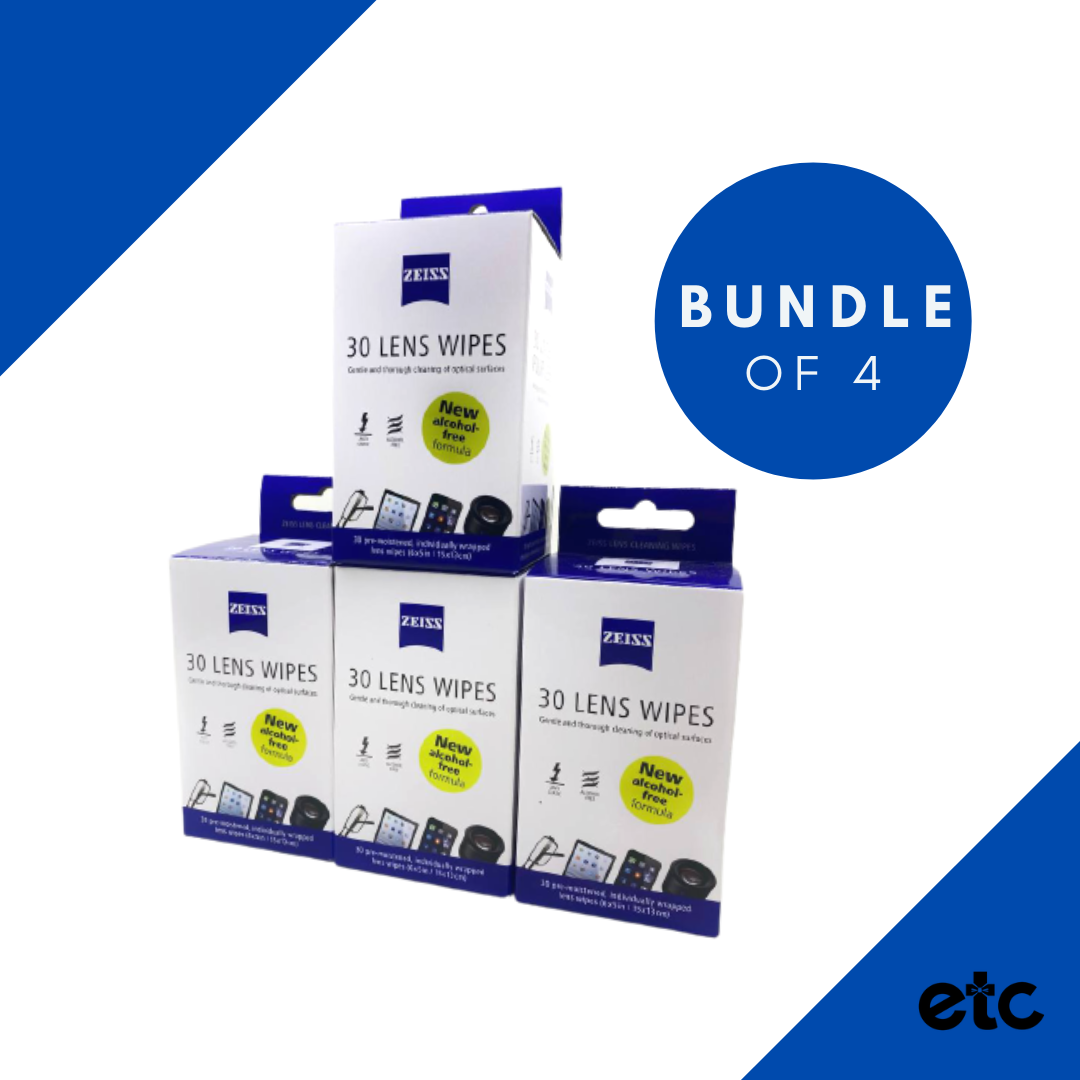 ZEISS Lens Wipes and Cleaning Solutions (30PCS) Pre-moistened, Individually Packed! eDSLRs Lens Fine Optics Cleaning Zeiss Wipes