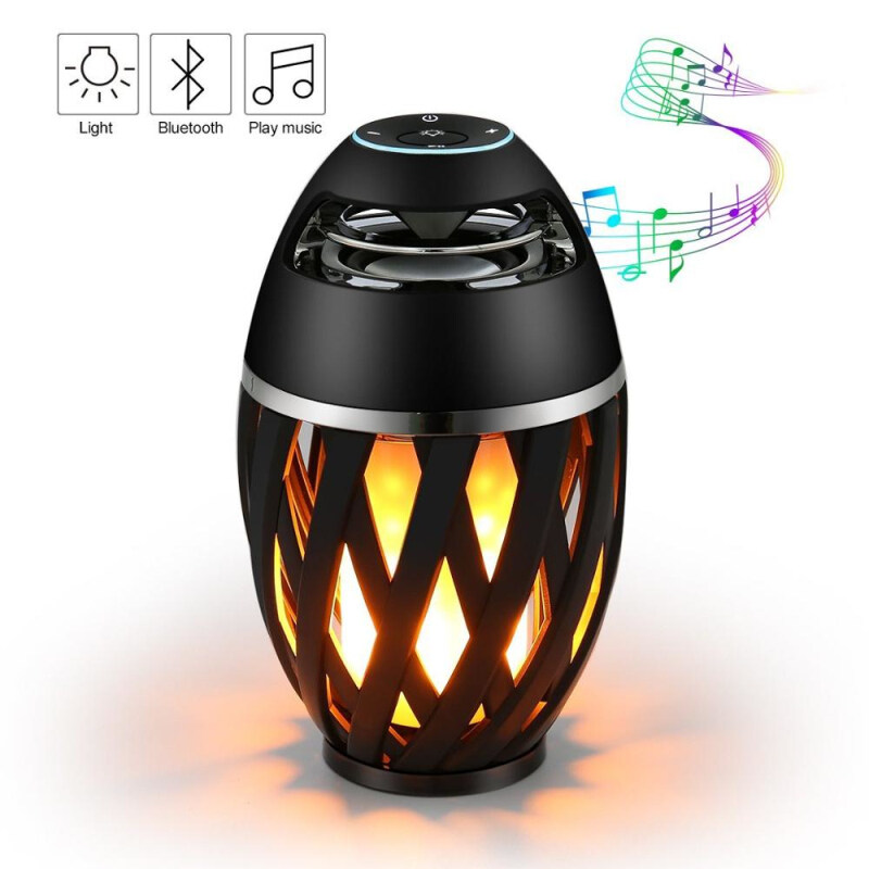 Qilmili Outdoor Bluetooth Speakers Bluetooth Led Flame Speaker IPX5 Waterproof Flame Torch Atmosphere Speaker Flame Lamp Gifts for Men Women Decorations for Party Garden Home Patio Flame Atmosphere La