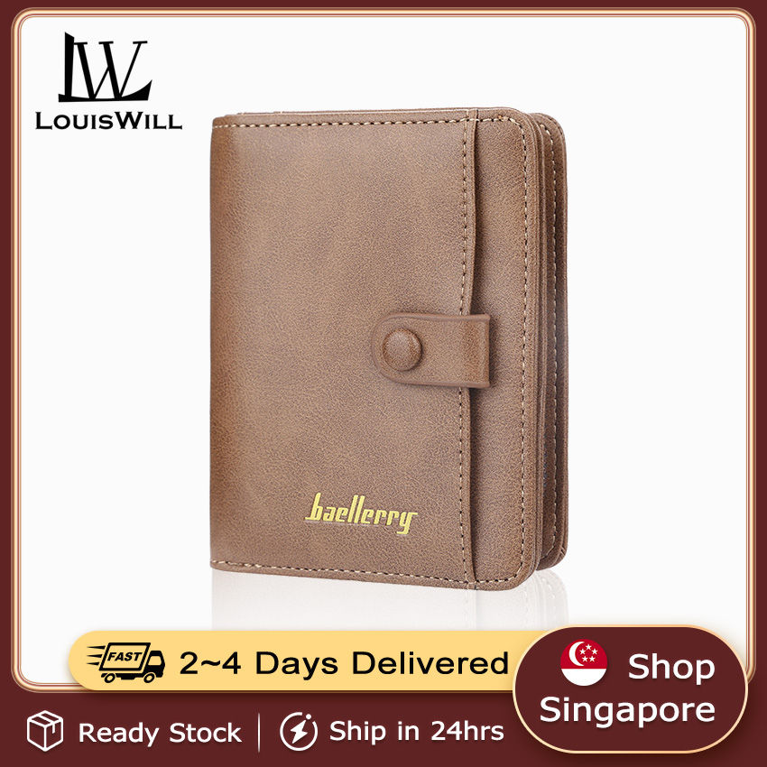 Louiswill Wallets Mens Zipper Wallets Leather Original Wallet Korean Men PU Leather Money Wallet Bifold Pocket Purse for Men Business