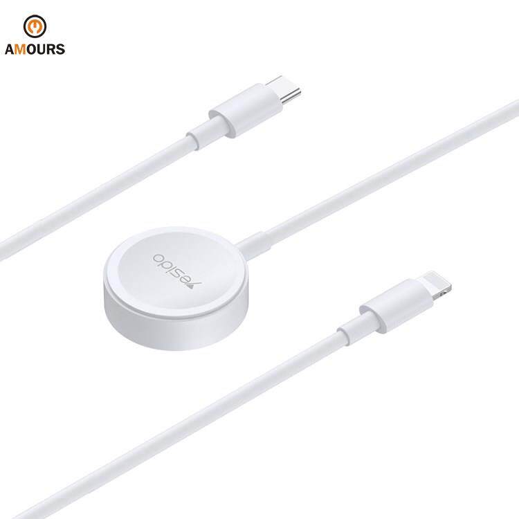 [Fast Delivery] Amorus YESIDO CA113 for Apple iWatch Wireless Charger Type-C+Lightning Cable Watch Charging Dock Cradle
