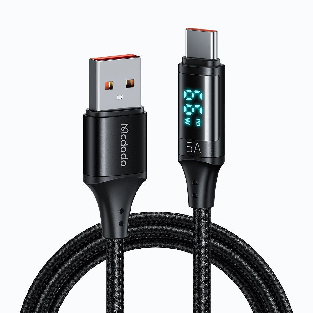 Mcdodo 66W USB Type C Cable For Samsung S22 S21 S20 Ultra Note 20 Huawei Mate 40 P50 P40 Xiaomi 11 6A Fast Charging Digital Display Mobile Phone Data Cord