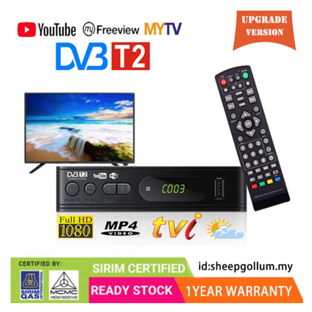 [Ready Stock]DVB-T2 Set-top Box DVBT2 Receiver Powerful and Highly Effective,WiFi / YouTube / MyTV