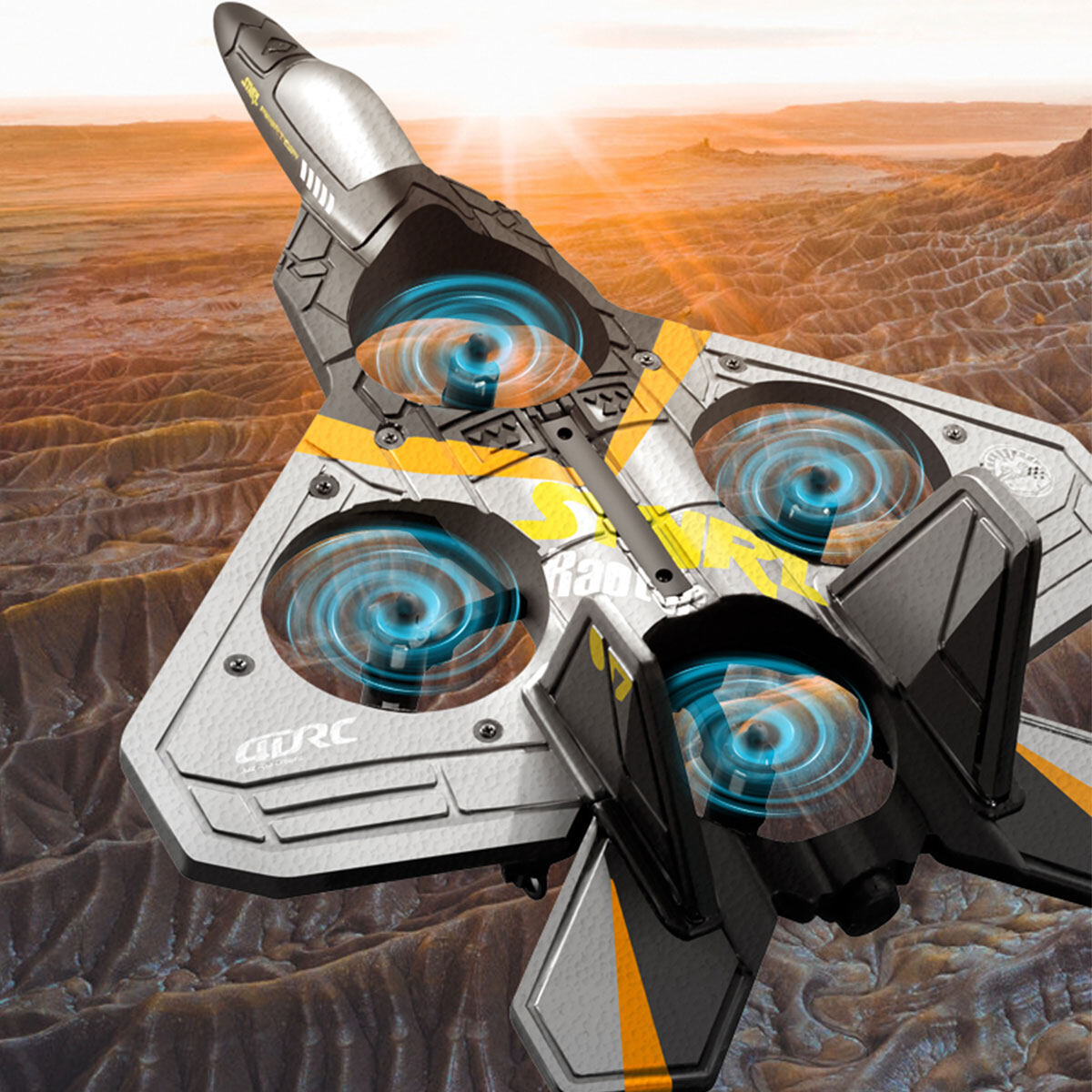 Rc Stunt Drone W/ 2 Channels 2.4g Rc Fighter Jet 360°stunt Flipping Quadcopter with Assisted Landing for Kids Ages 8+ Remote Control Helicopters Toy