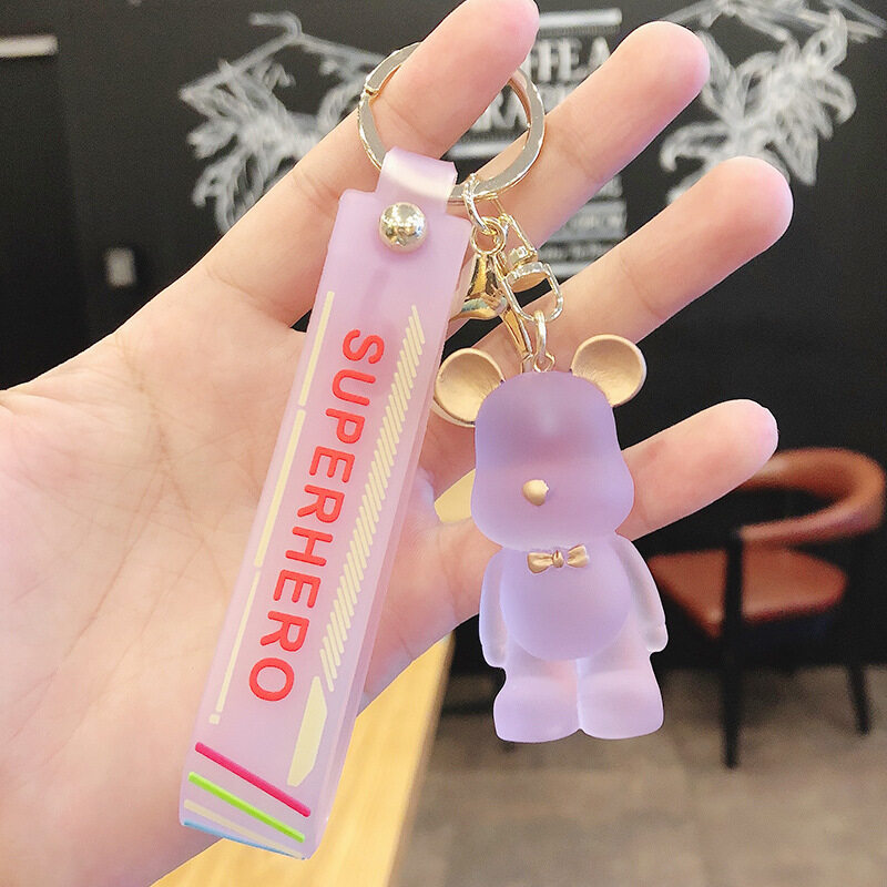 ins bear keychain exquisite cute ornaments girl heart bag doll pendant car keychain key ring