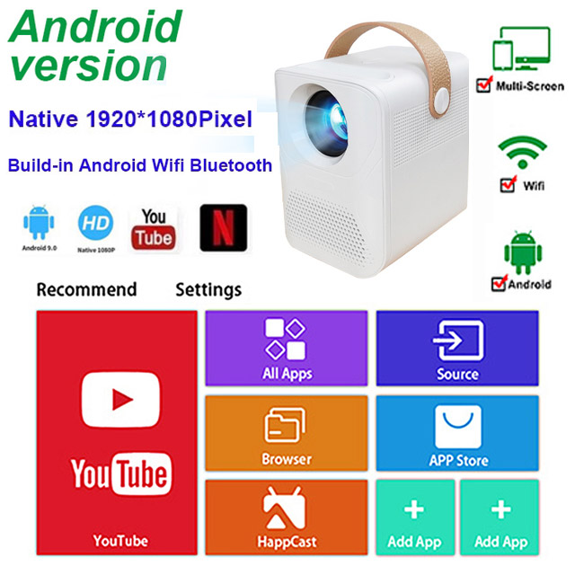 2022【Ultra FHD 1080P】Mirval X6 1080P Mini Portable 4K LCD Projector WiFi Wireless Mirror Screen Miracast Airplay for Phone LED Proyector Home Office Classroom Projectors