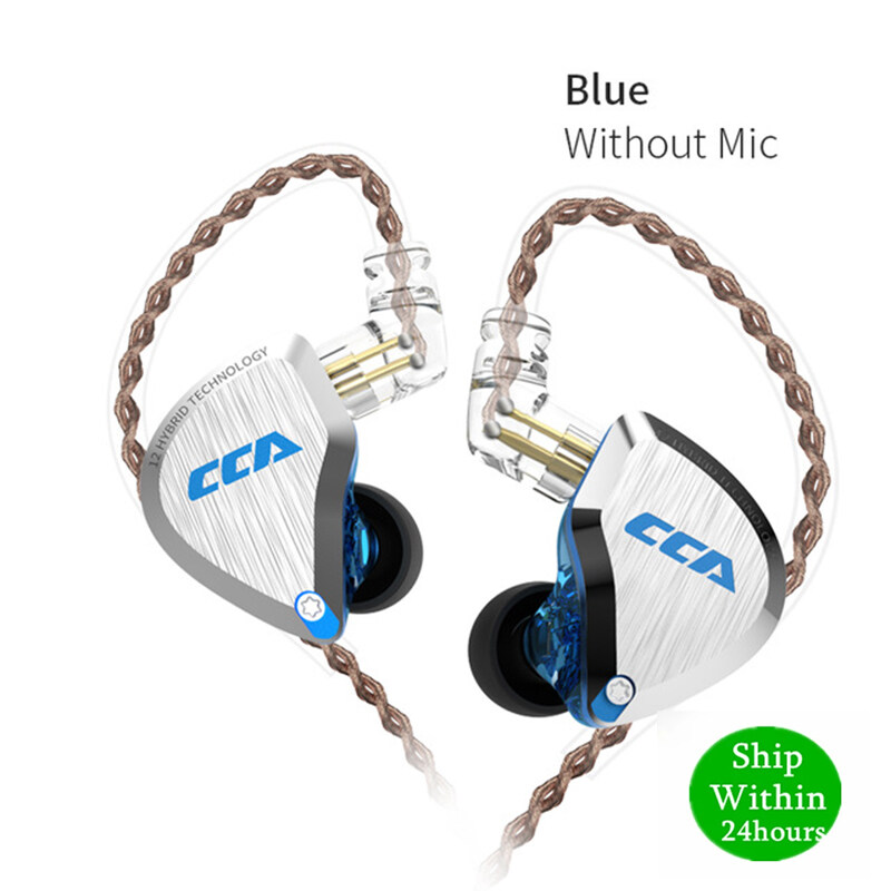 New CCA C12 5BA+1DD Hybrid Metal Headset HIFI Bass Earbuds In Ear Monitor Headphones Noise Cancelling Earphones C10 C16 ZSX A10