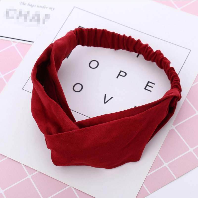 1Pcs Women Suede Headband Vintage Cross Knot Elastic Hair Bands Soft Solid Girls Hairband