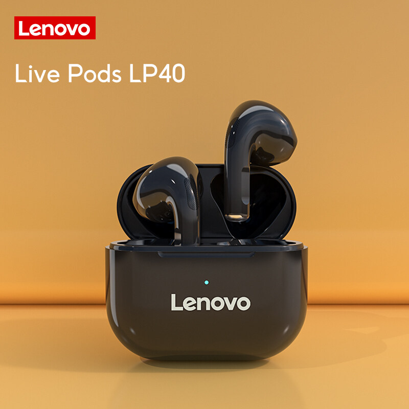 Lenovo LP40 TWS Bluetooth Earphone Brand Quality Mini Wireless Earbuds Sport Gaming Bluetooth Headset with Mic Support Call Video Android Mobile Phone Universal