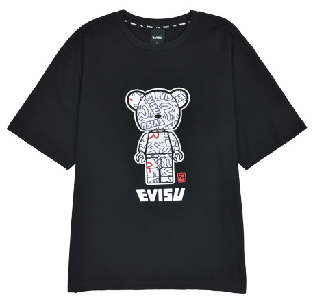 [EVISU KOREA] 100％ Authentic Patterns Tiger Brick Loose Fit Short Sleeve