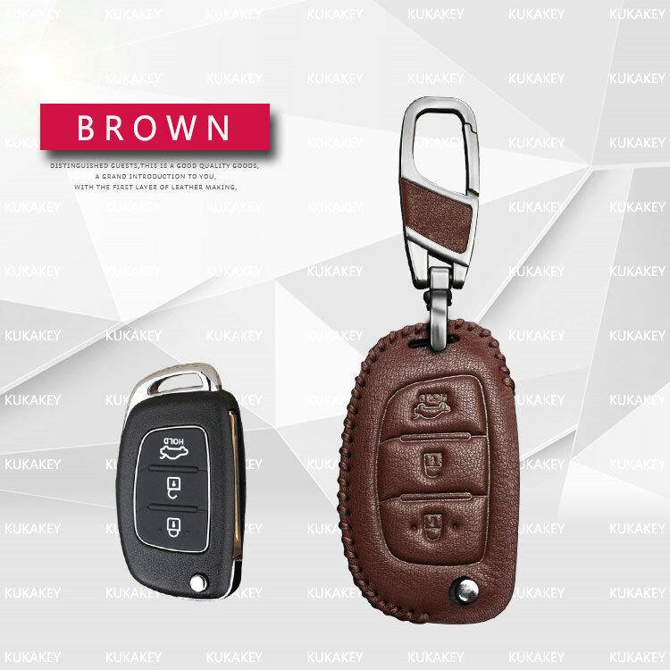 Genuine Leather Car Key Case For Hyundai i10 i20 i30 HB20 IX25 IX35 IX45 TUCSON Avante Key Cover Holder Car Accessories