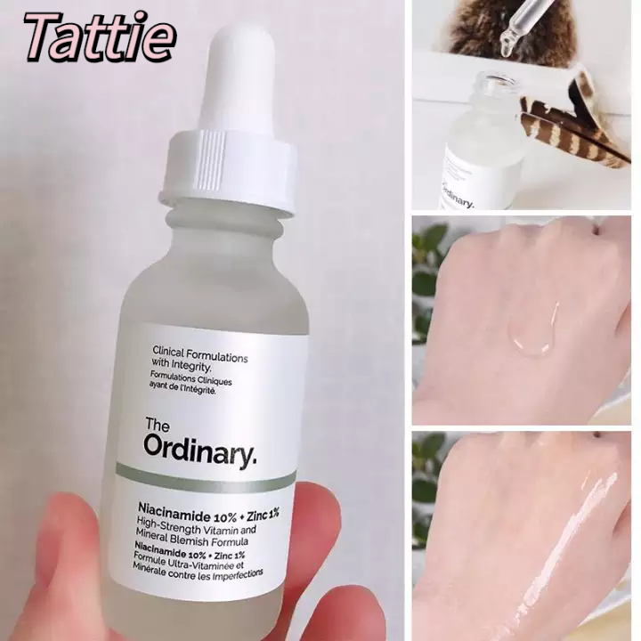Tattie【READY STOCK】 The Ordinary Niacinamide 10% + Zinc 1% 30ML Eye Face Serum Oil Balance Reduce Skin Blemishes Whitening Moisturizer Brighten Skin Color Essence 30ML