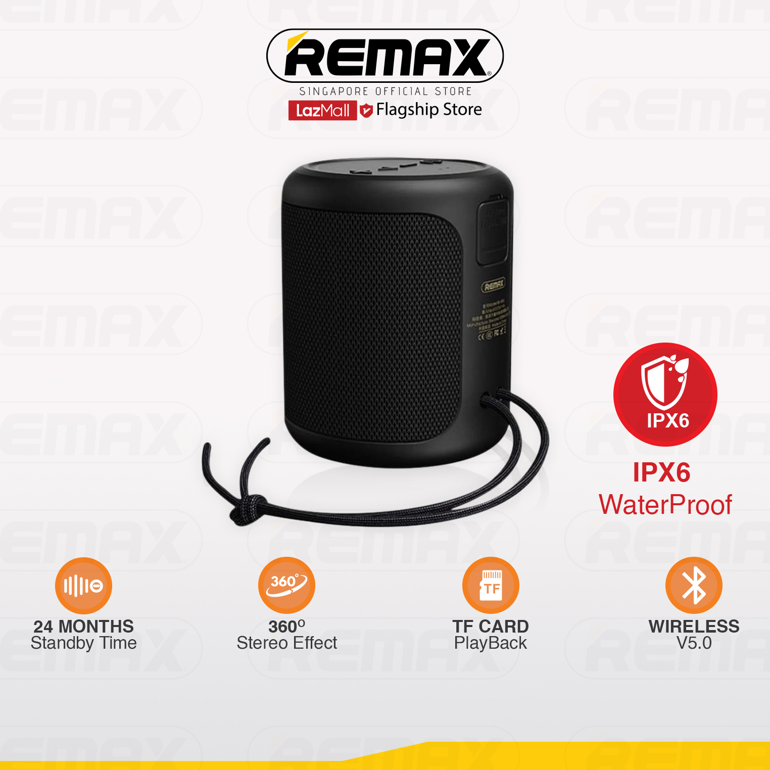 [Remax Audio] RB-M56 Compact Outdoor IPX6 Waterproof with Powerful Bass & Long Battery Life Bluetooth Speaker