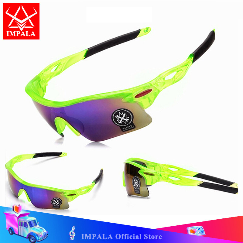 IMPALA QT015W Colorful Aviator Sun Glasses for Men and Women Outdoor Sports Eyeglasses Elastic Frame UV400 Replaceable Lens Anti Glare Anti-Broken