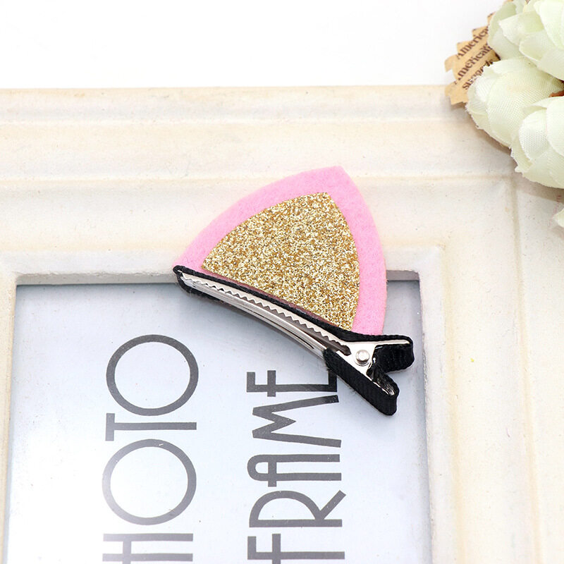★FINE TOO★   1 Pcs Korean DIY Sequin Shining Cat Ears Hair Clip New Product Child Hair Accessories Rabbit Ear