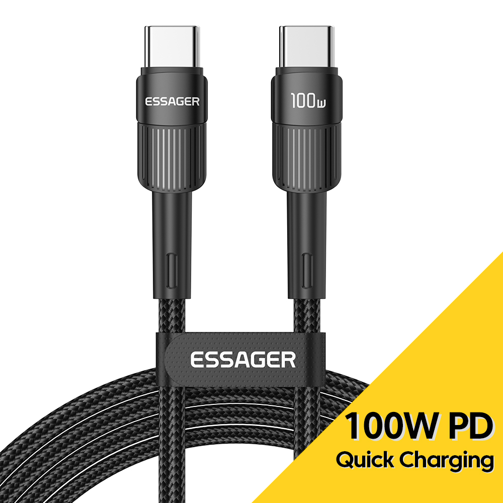 Essager PD 100W/60W USB Type C To USB C Cable 3M QC 4.0 USB-C Cable Fast Charging For Macbook Air 2020 MacBook Pro 2018 Samsung S20+ Xiaomi