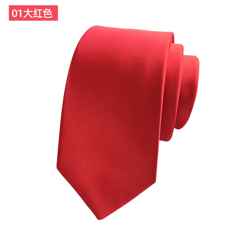 Unisex Solid color Skinny Korean Style Plain Black Necktie Slender 6CM  Formal Tie Busniess Tie Plain black Maroon tie