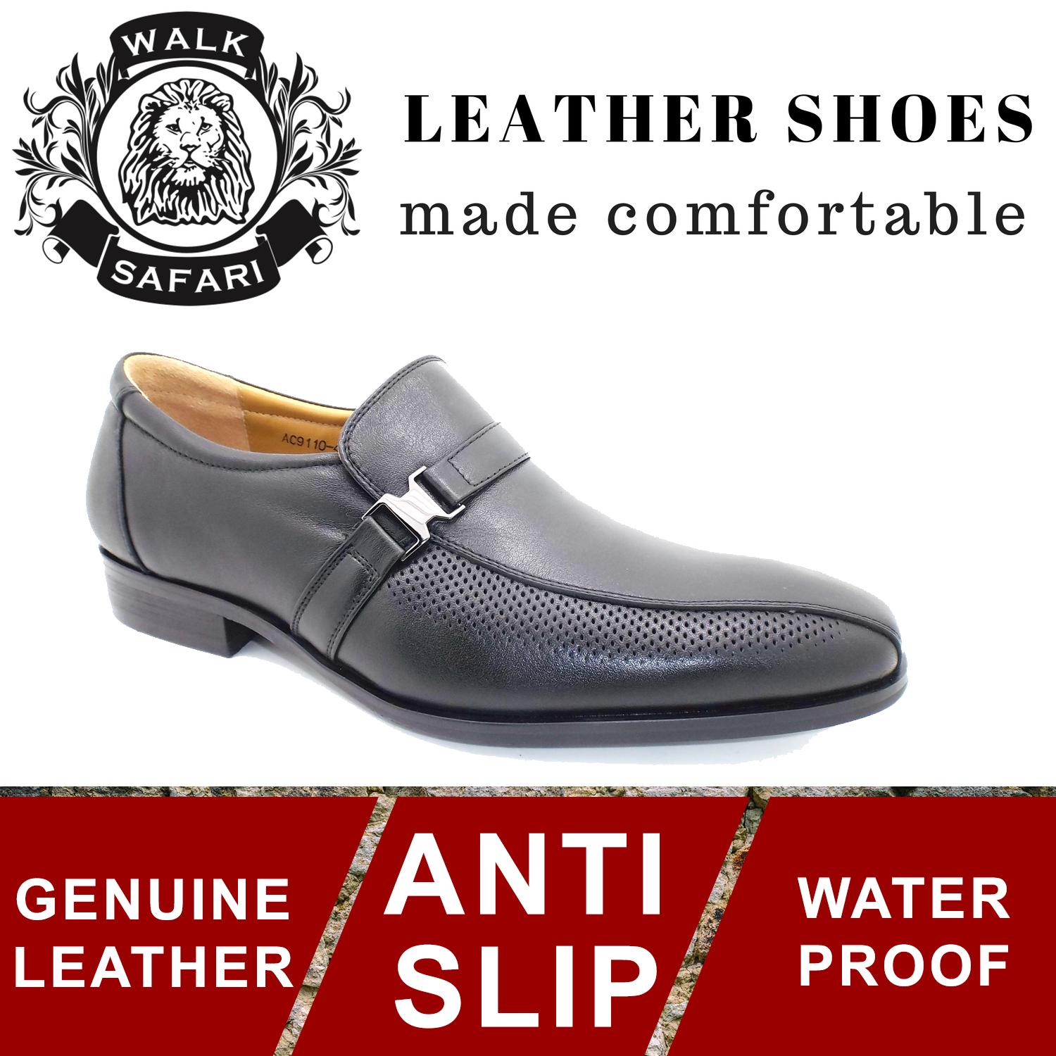 [Walk Safari Singapore AC9110-40] Man Modern Sleek & Clean Sharp Toes Leather Shoes (Genuine Leather, Anti Slip, Waterproof)