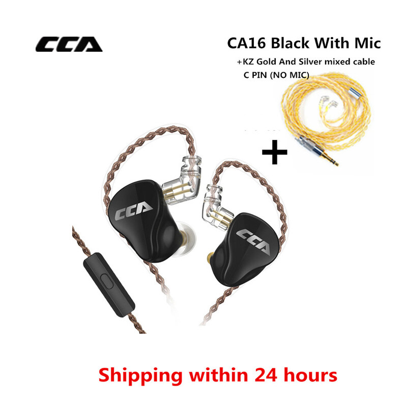 CCA CA16 7BA 1DD Hybrid In Ear Earphones HIFI Bass Earbuds Monitor Gaming Headsets Noise Cancelling Earphones C12 V90 ZSX BA5 VX
